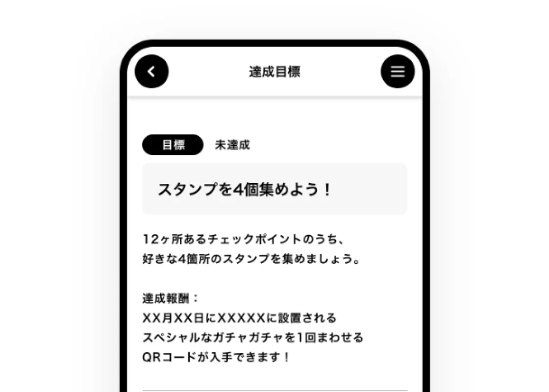 達成目標の確認画面イメージ