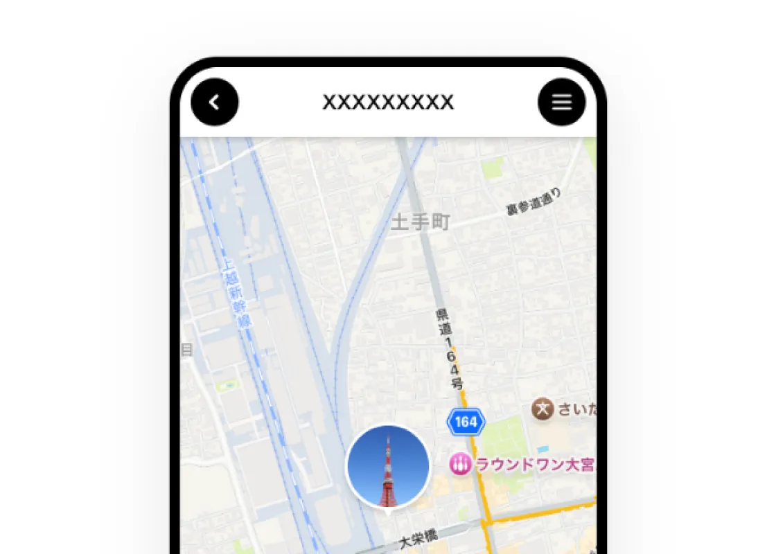 位置情報によるGPS判定の画面イメージ