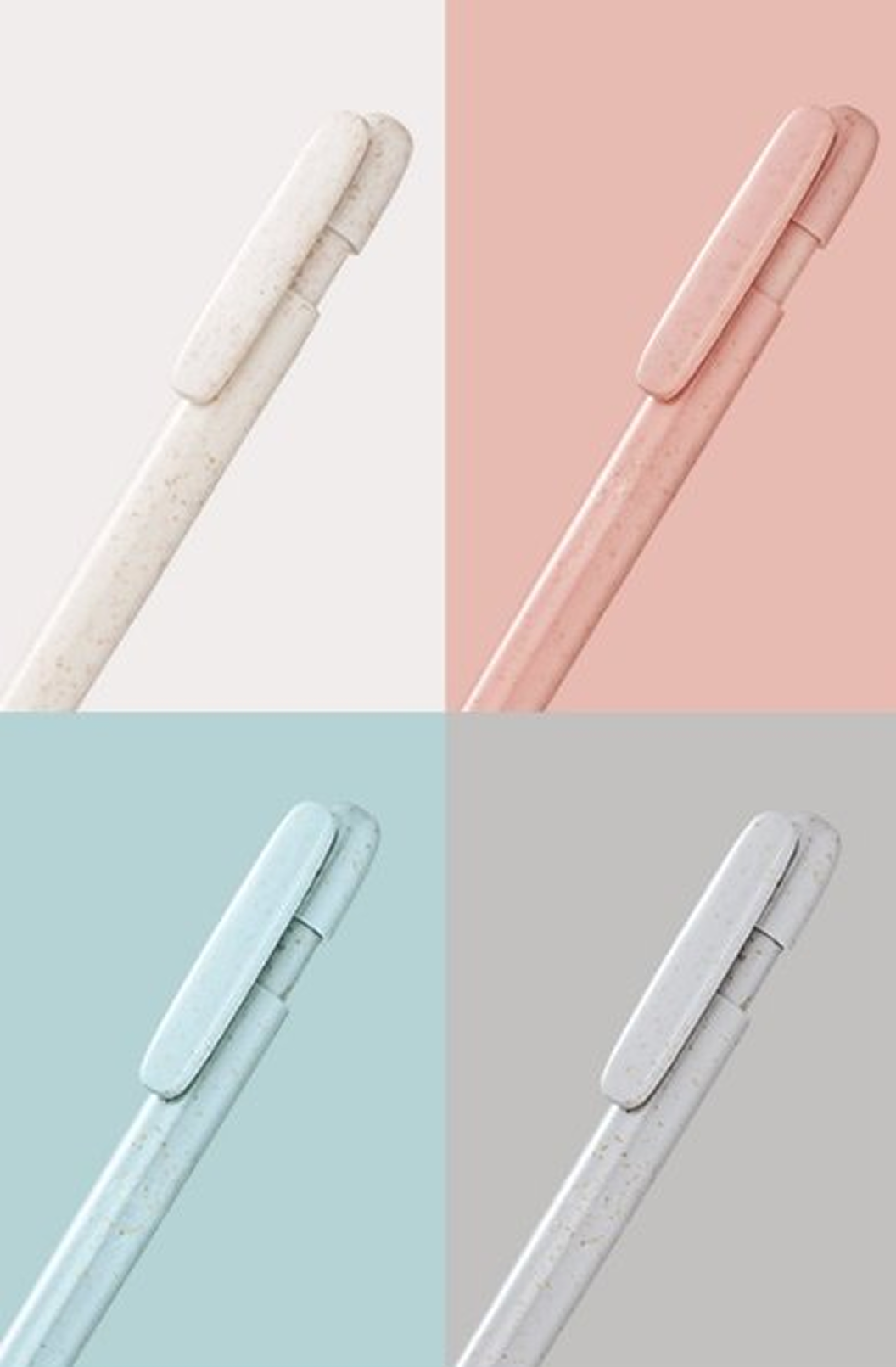 ホワイト、ピンク、ブルー、グレーの4色のカラーバリエーション